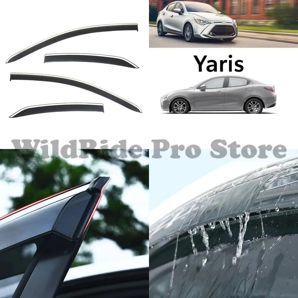 1 set 2016-2021 Toyota Yaris Berlina Versione USA Finestra Parasole Parabrezza Visiera Parasole Pioggia Deflettore Porta Sfiato Ombra