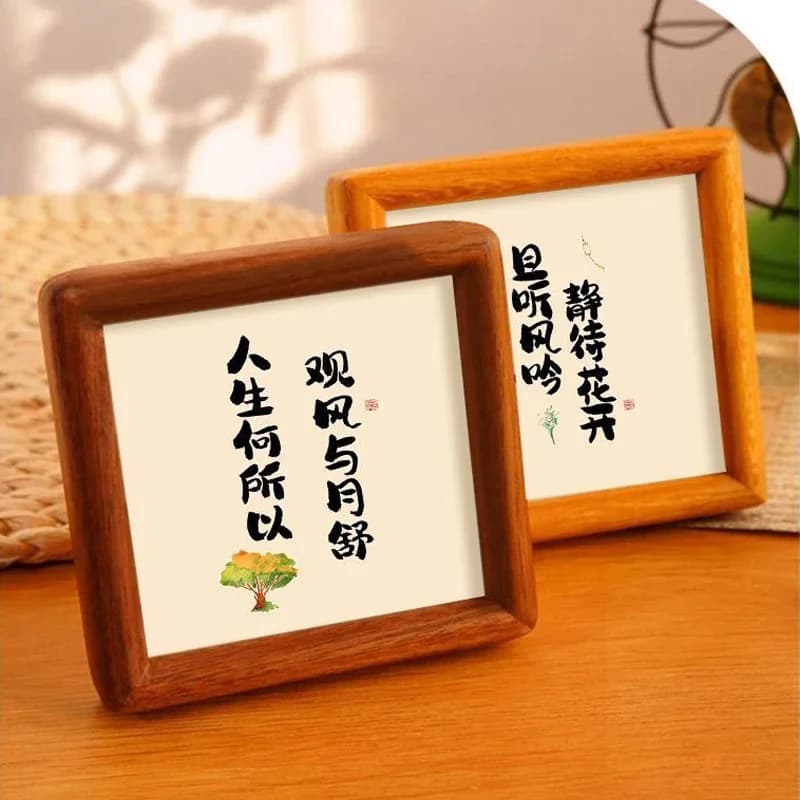 Square Black Walnut Photo Frame High-grade 10.2x10.2cm 25.4x25.4cm Wedding Picture Frame Stand for Pictures Home Desktop Decor