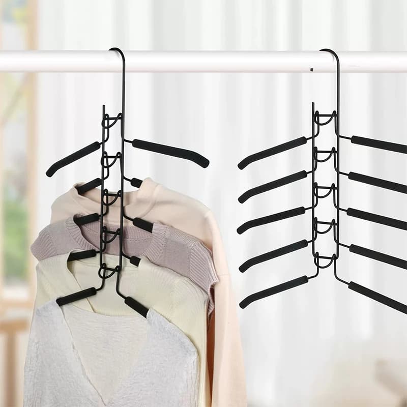 Multilayer Embroidered Embroideries with Spacious Sponge, Armadio Organizer, Coats and Trousers with Anti-slip Hooks