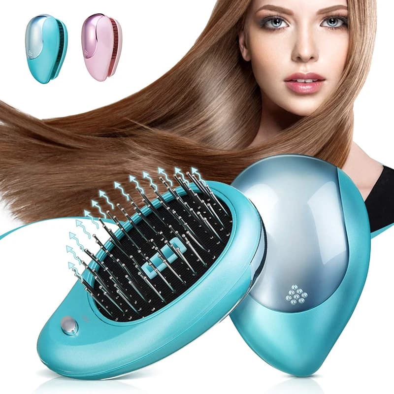 Ionian Portable Electric Brush for Hair, Smoothing Brush with Negative Ions, Antistatic Hair Massage and Licing Comb, 2 Colors