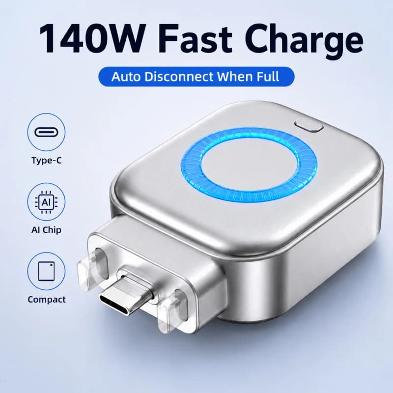 140W USB C Auto Power Cutoff Adapter, Full Charge Disconnect Protector, Type C Fast Charging Battery Saver for Phone Tablet