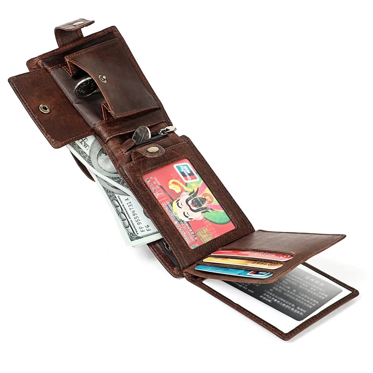 Portafoglio per uomo portafoglio RFID Bifold sottile in vera pelle-regalo per uomo