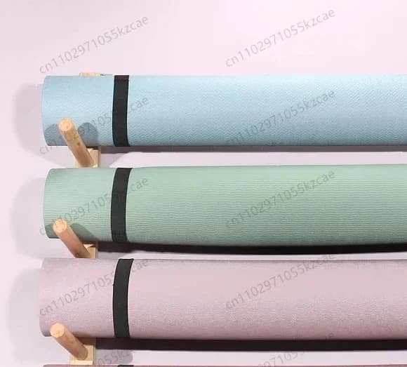 Yoga Mat holder in Legno Massello e Mensola in Muro | Stoccaggio Solution for Foam Rollers, Pilates Studio and Domestic Organization