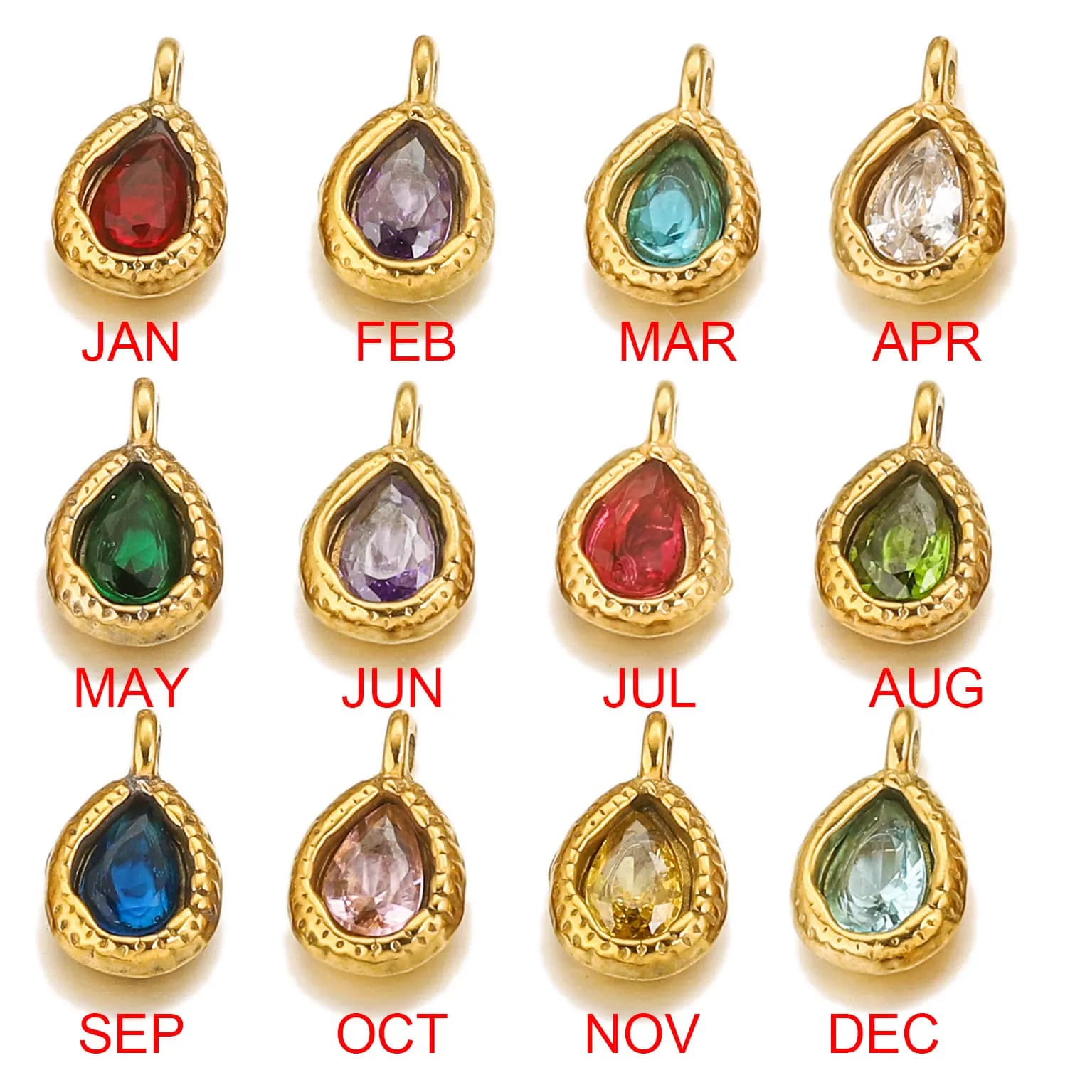 5 pezzi in acciaio inossidabile con pietra portafortuna, goccia di cristallo, ciondolo fortunato, collana fai da te, bracciale, orecchini, creazione di gioielli, materiali per accessori