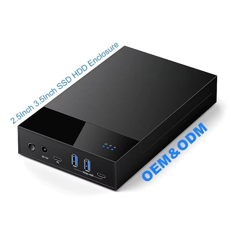 EE1 Nero - Case Esterno USB Type-C per HDD da 2.5/3.5 Pollici, Senza Attrezzi, per Dischi Rigidi SATA da 2.5 e 3.5 Pollici