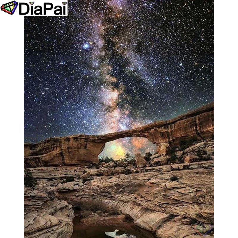 DIAPAI Full Diamond "Starry landscape" DIY 5D Diamond Painting Cross Stitch Home Decor Picture Of Rhinestone Handmade A25644