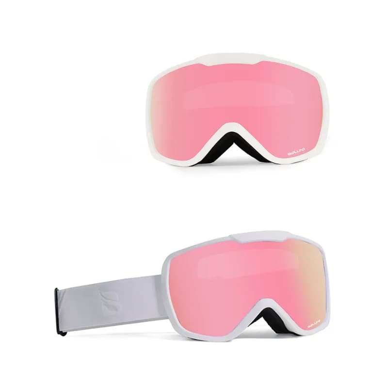 Adult Cylindrical Ski Goggles Double Layer Lens Wide View Adjustable Strap for Skiing Snowboarding Outdoor Riding