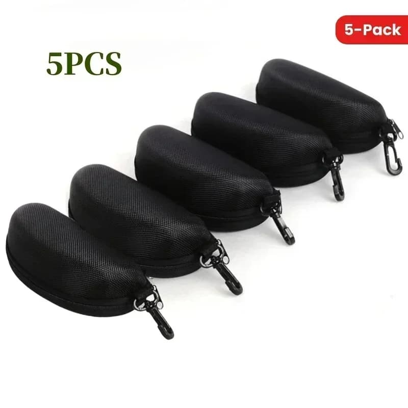 Confezione da 5/10 occhiali da sole portatili con cerniera scatola protettiva custodia per occhiali scatola da viaggio Oxford custodia per occhiali accessori con gancio