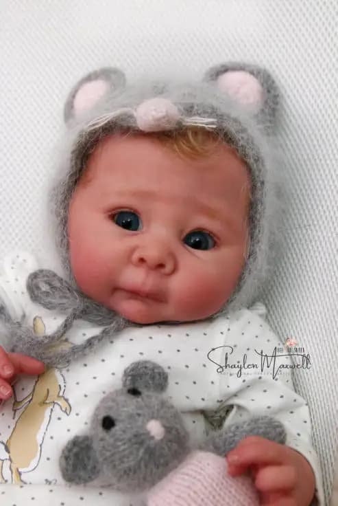 NPK 19''Reborn Lizzy Unfinished Unpainted Unassembled Blank Doll Kit Doll Parts with Cloth Body and Eye