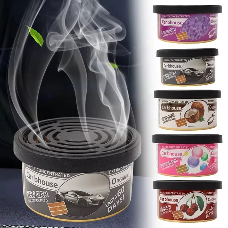 4 pieces of wood block car deodorant, fiber air purifier for domestic and car use.
