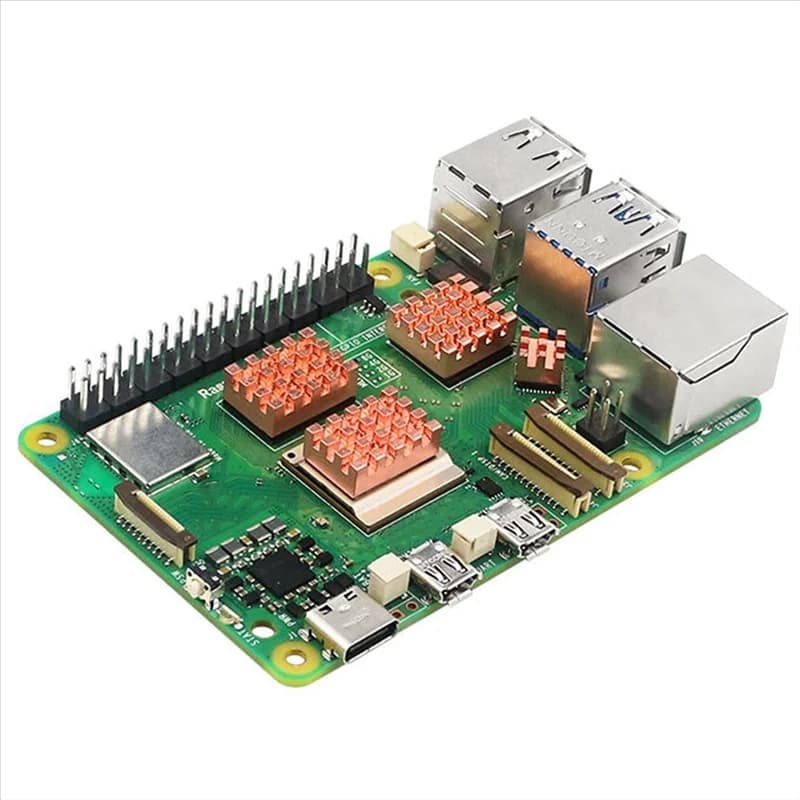 8-piece heat sink CPU cooling device with thermal tape as shown for Raspberry Pi 5