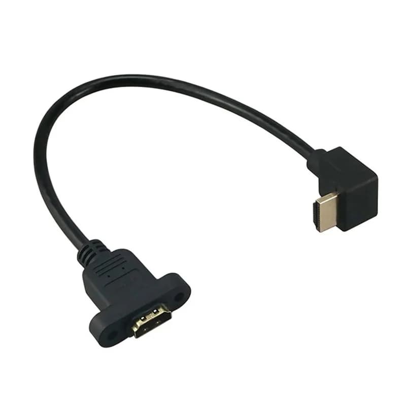HDMI-compatible Extension Cable Lead HDMI-compatible Male To Female Extender Gold With Screw Hole Locked Panel Mount Cable