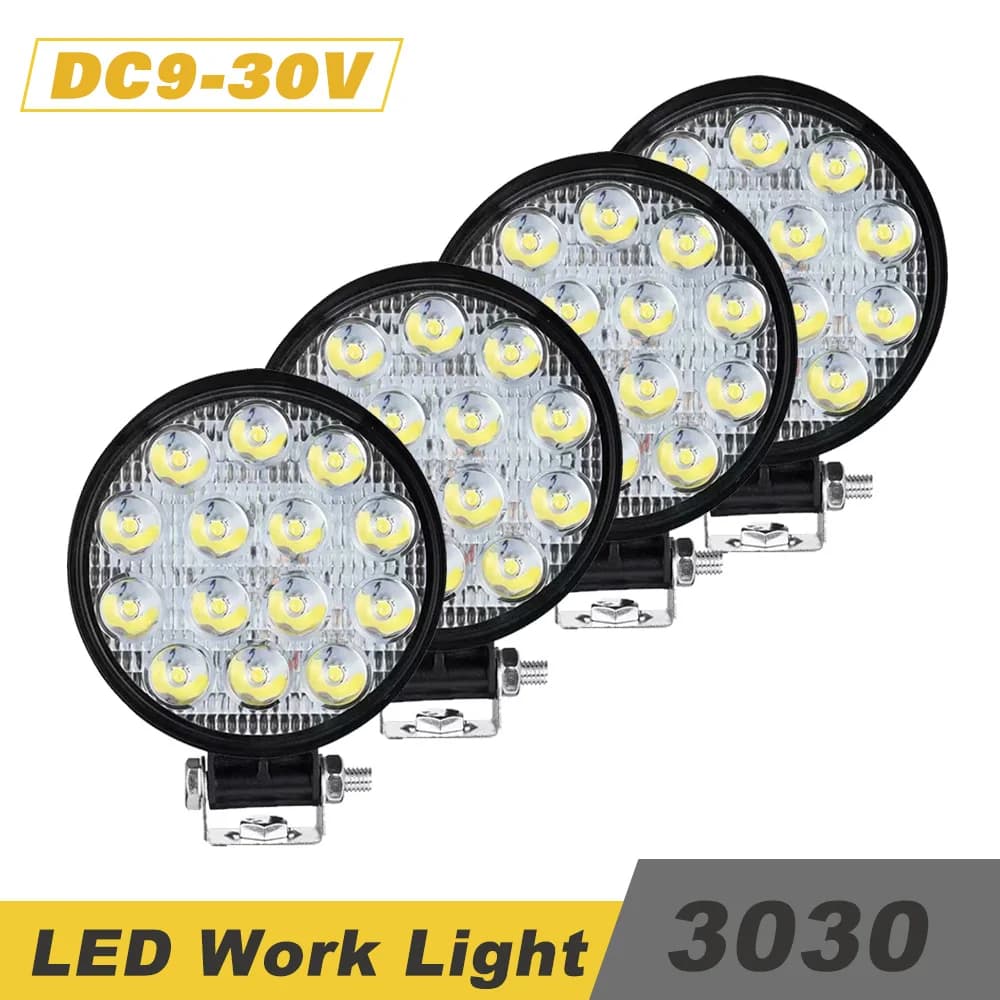 4 ''42W Led Flood Rotondo Luce da lavoro Camion Auto SUV Lampada di guida Fuoristrada Faretti ATV SUV 4X4 Flash Fari 12v 24v