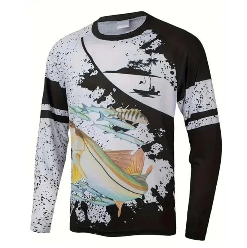 Maglia da pesca a maniche lunghe 2026 Fisherman's Gift, T-shirt da pesca - Abbigliamento sportivo traspirante per la pesca