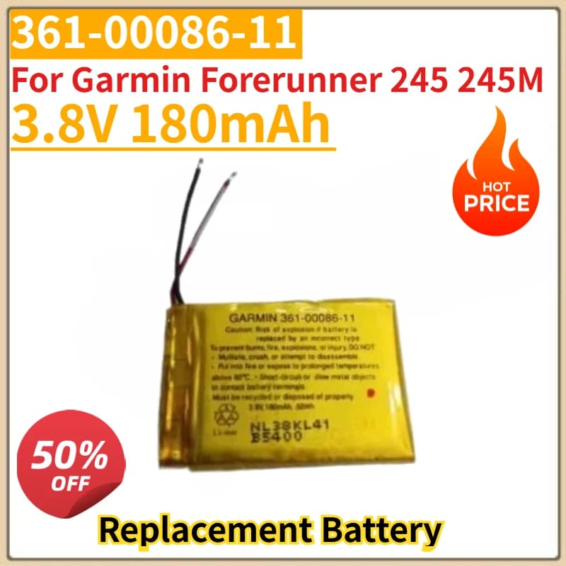 New Replacement Battery for Smartwatch 361-00086-11 3.8V 180mAh for Garmin Forerunner 245 245M