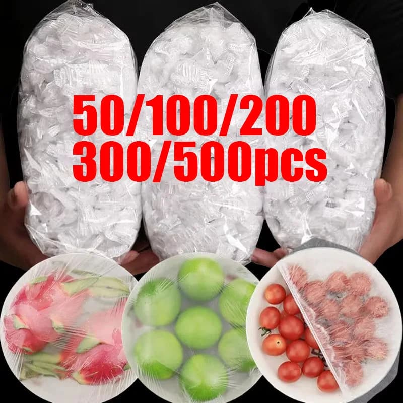 50/100/200/300/500PCS Disposable Shower Heads Elastic Plastic Covers for Food Bathroom Hat Waterproof Shower Hat Kitchen Bathroom