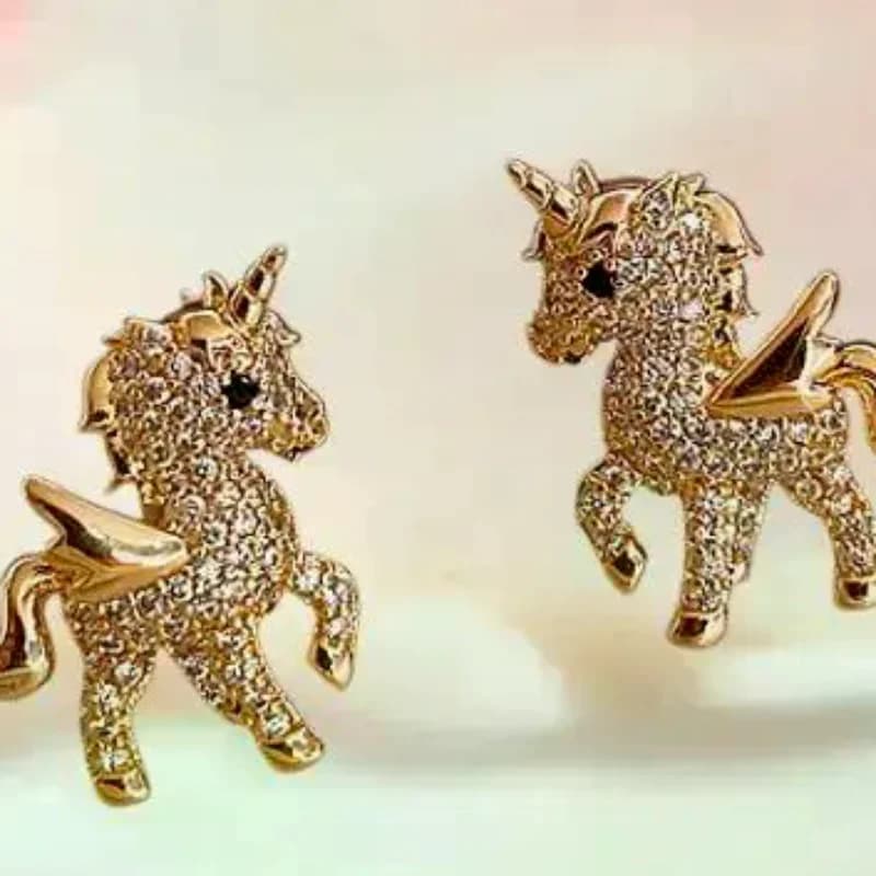 Nuovi orecchini animali carini per le donne Temperamento Cavallo Strass Orecchini a bottone Gioielli per feste di compleanno per ragazze