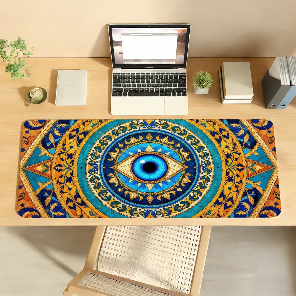 Evil Eye Symbol Mouse Pad For Office Gaming And Keyboards Non-Slip Large Waterproof