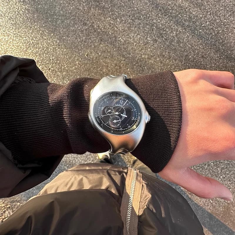 Men's Luxury Quartz Watch Waterproof Wrist Watch for Men Y2k Irregular Melt Twist Design New Men's Watch Reloj Hombre