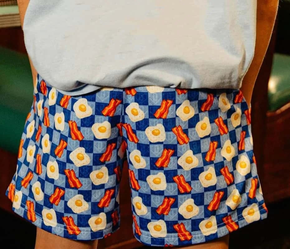 New Summer Shorts 2026 with 'Egg Deep-fried Dough Sticks' 101 print, Breathable, Sporty, Fast drying, Casual, for Adults and Children