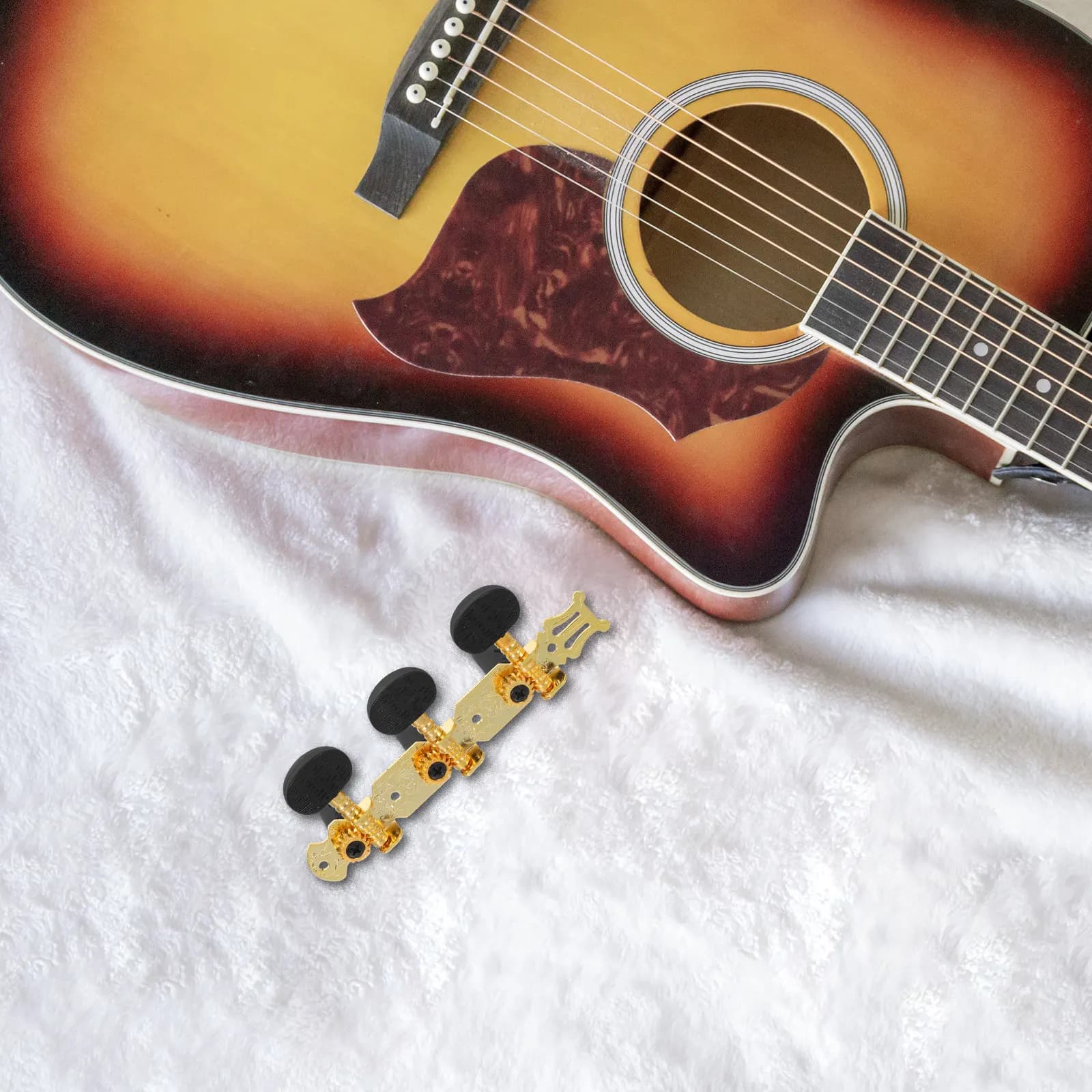 2 Pezzi Meccaniche di Accordatura per Chitarra Stile Aperto in Ferro, Regolatori di Precisione per Chitarra Acustica, Ukulele, Basso Classico, Regolazione Stabile e Fluida