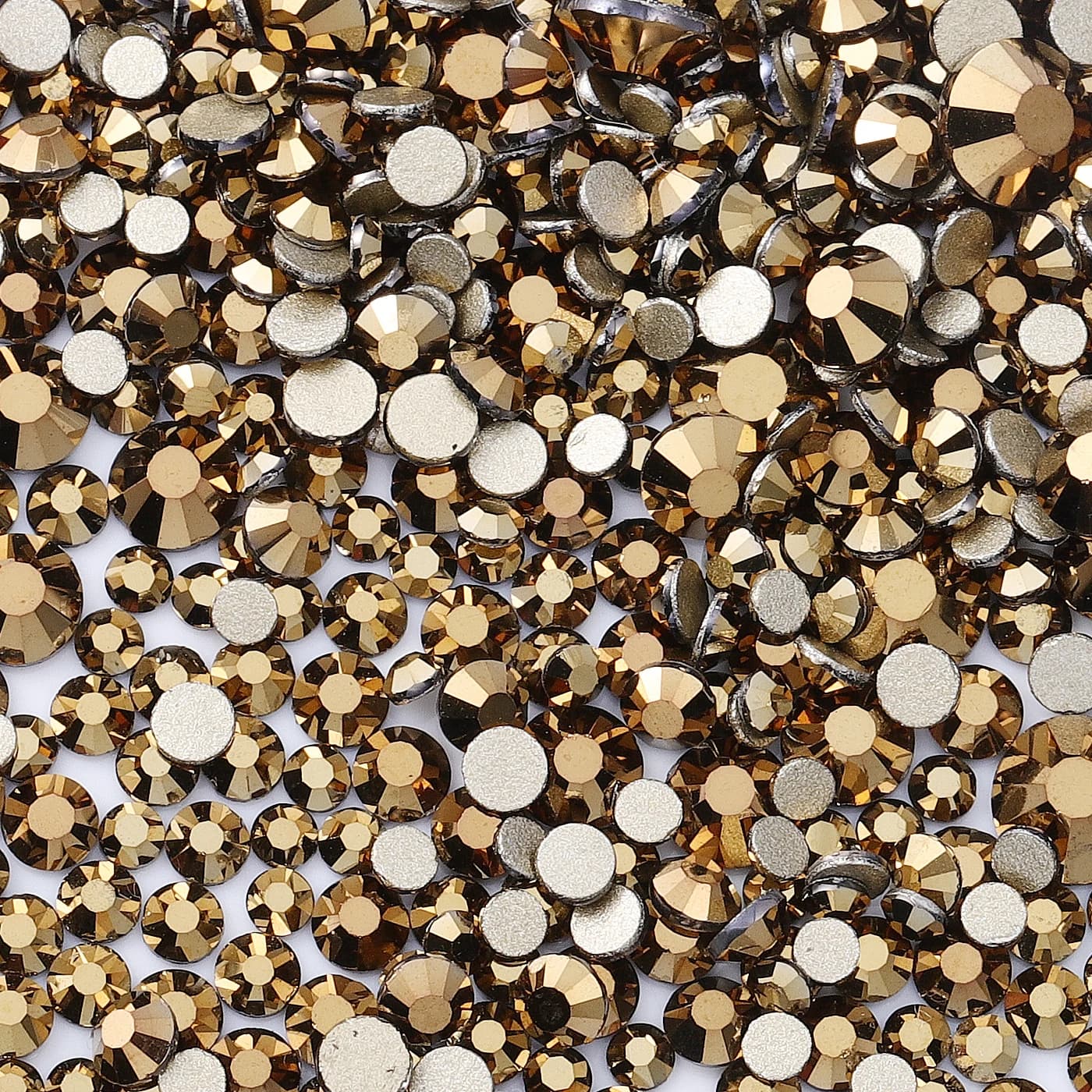 2880 pezzi di dimensioni miste SS4-SS20 strass di cristallo trasparente non hotfix oro flatback glitter pietre nail art artigianato decorazioni fai da te