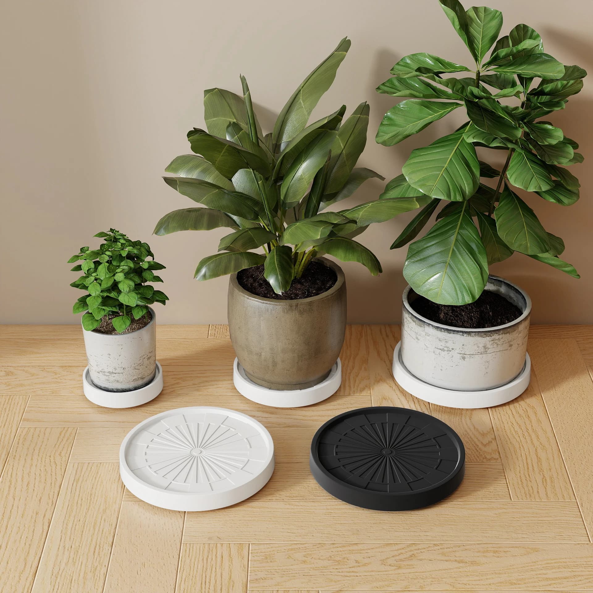 European Style Thickened Plant Pot Tray 360 Swivel 100KG Heavy Duty Leak Proof For Indoor Outdoor Home Balcony Garden