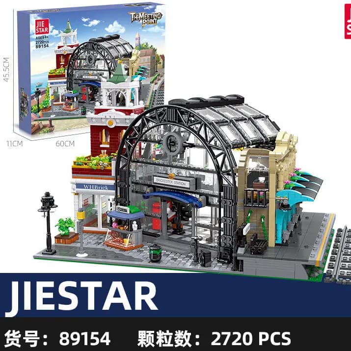 JX89154 Blocchi da Costruzione Stazione Ferroviaria Compatibili con Modelli a Piccole Particelle, Giocattolo Educativo 2720 Pezzi