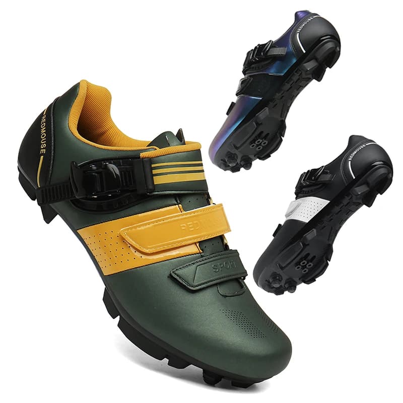 Scarpe da Ciclismo MTB con Tacchette, Calzature Sportive in Carbonio per Uomo e Donna, per Mountain Bike e Ciclismo su Strada