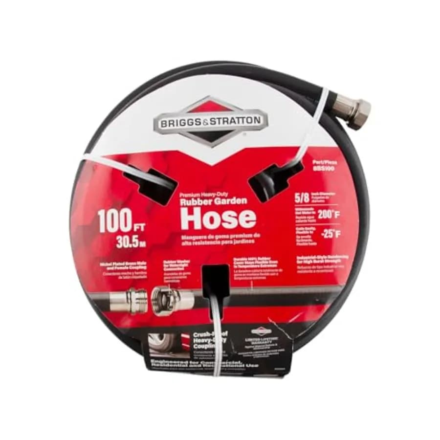 8BS100 Tubo da Giardino in Gomma Premium Resistente da 30 Metri per Uso Esterno in Nero con Materiale Durevole e Design Anti-Perdita