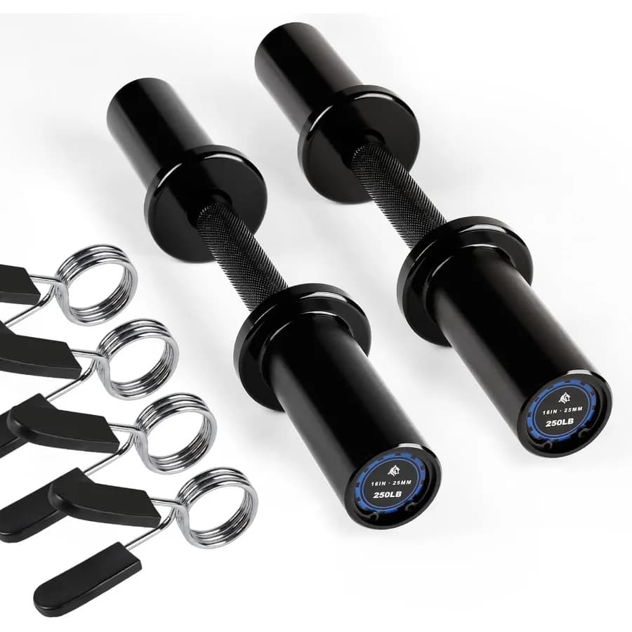 16" loadable handlebars, bar/wire for Olympic dumbbells for strength training, compatible with 2'' standard plates