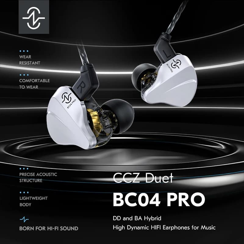 CCZ BC04 PRO HIFI headset wired DD&BA High dynamic hybrid headphones with microphone Sports headphones with 3.5 mm headset