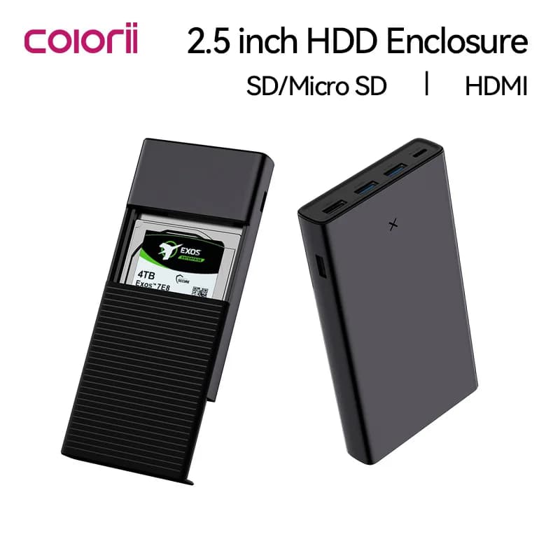 USB C HUB with 2.5 Inch HDD Case External Hard Drive Enclosure Case HDD SSD Case 4K60Hz USB 3.0 Type C Adapter Expander Docking