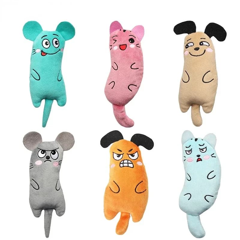 Pet Gattino Giocattolo da masticare Divertente simpatico peluche Giocattolo Digrignamento dei denti Erba gatta Giocattoli per gatti Artigli interattivi Morso del pollice Menta di gatto Per gatti hot