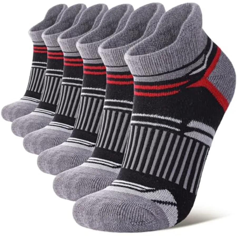 LANLEO Merino Wool Ankle Running Hiking Socks for Women Men Compression Support Thick Cushion No Show Socks