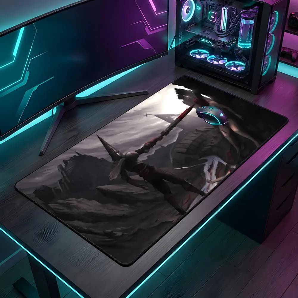 1pc Tappetino per mouse anime B-blasphemous 2, grande, da gaming, con bordi rinforzati, spesso, per tastiera e scrivania