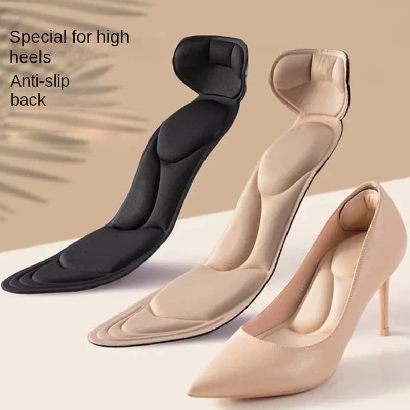 Women High Heel Memory Foam Insoles, Anti-Slip Cuttable Shoe Pads, Breathable Heel Protection & Comfort Massage