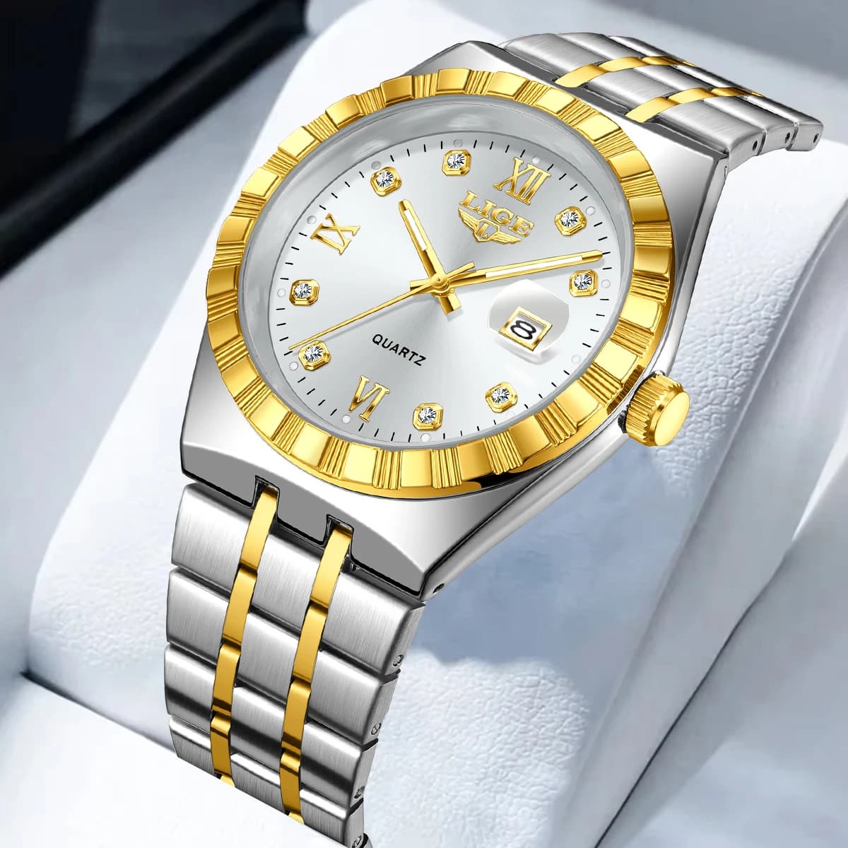 Orologi LIGE Originali con Quadrante Diamantato per Donne, Eleganti Orologi da Donna alla Moda, Casual in Acciaio Inossidabile, Impermeabili, al Quarzo
