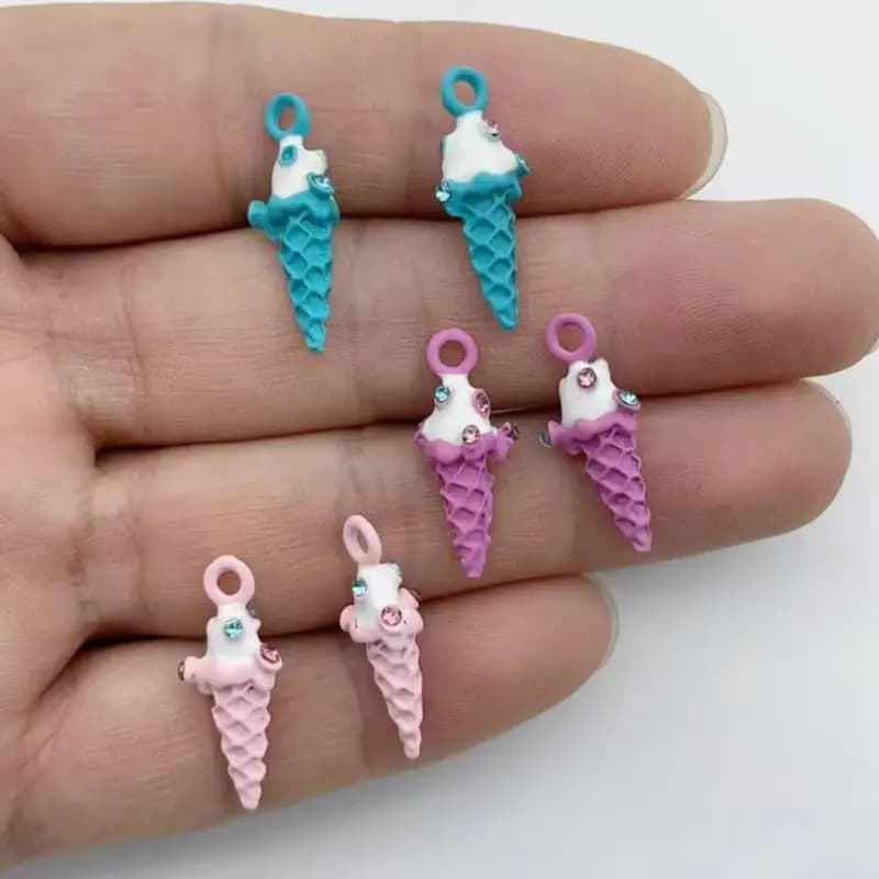 10PCS Sweetener Candy Pendant Alloy Drip Oil Accessories DIY Handmade Material Earrings Keychain Matching