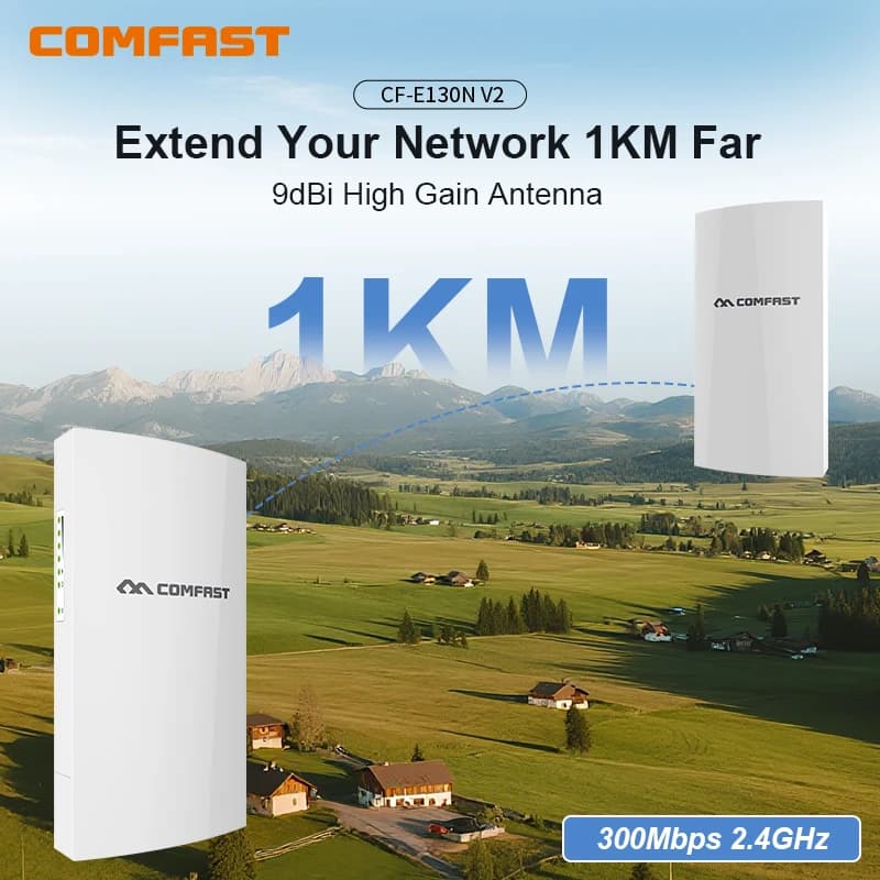 COMFAST 1KM WIFI Range Access Wireless Outdoor Router CPE Extender 2.4G 300M WiFi Bridge Punto di accesso Antenna AP Ripetitore WI-FI