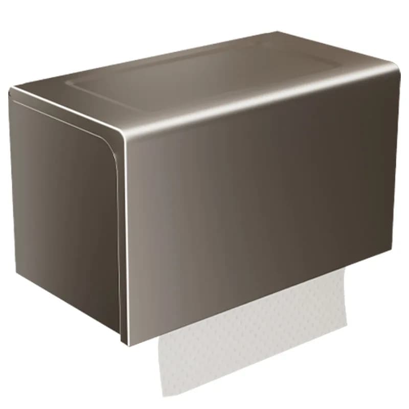 Wall Mounted Toilet Paper= Holder With Storage Shelf For Wipes Sanitary Napkins Waterproof Space Aluminum Bathroom Organizer