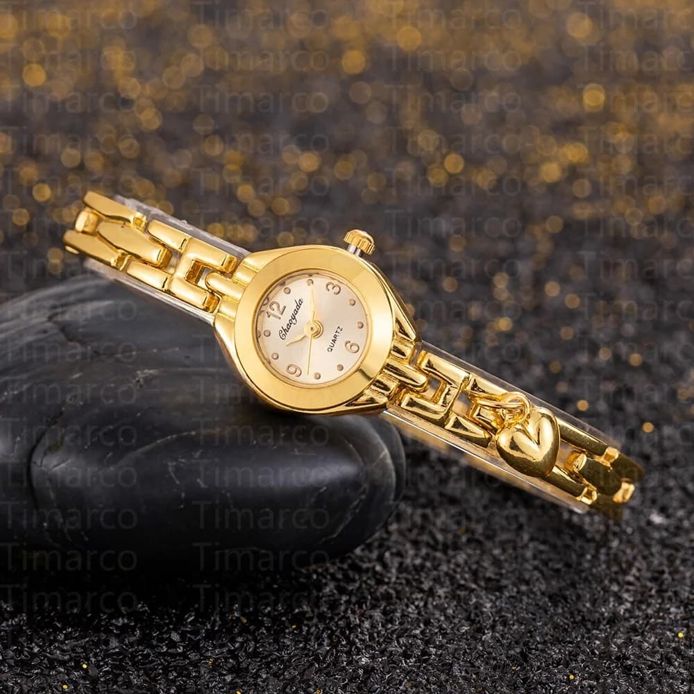 New Elegant Women's Wrist Watch Quartz Wrist Watch With Small Golden Dial Vintage Luxury Watches Women's Watch Montre Femme