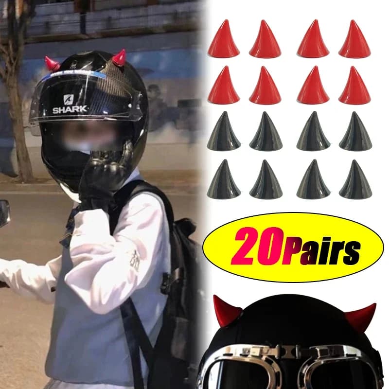 20 pairs of helmets for electric bikes Fan decoration Motorcycle helmets Male and female models Devil horn decoration