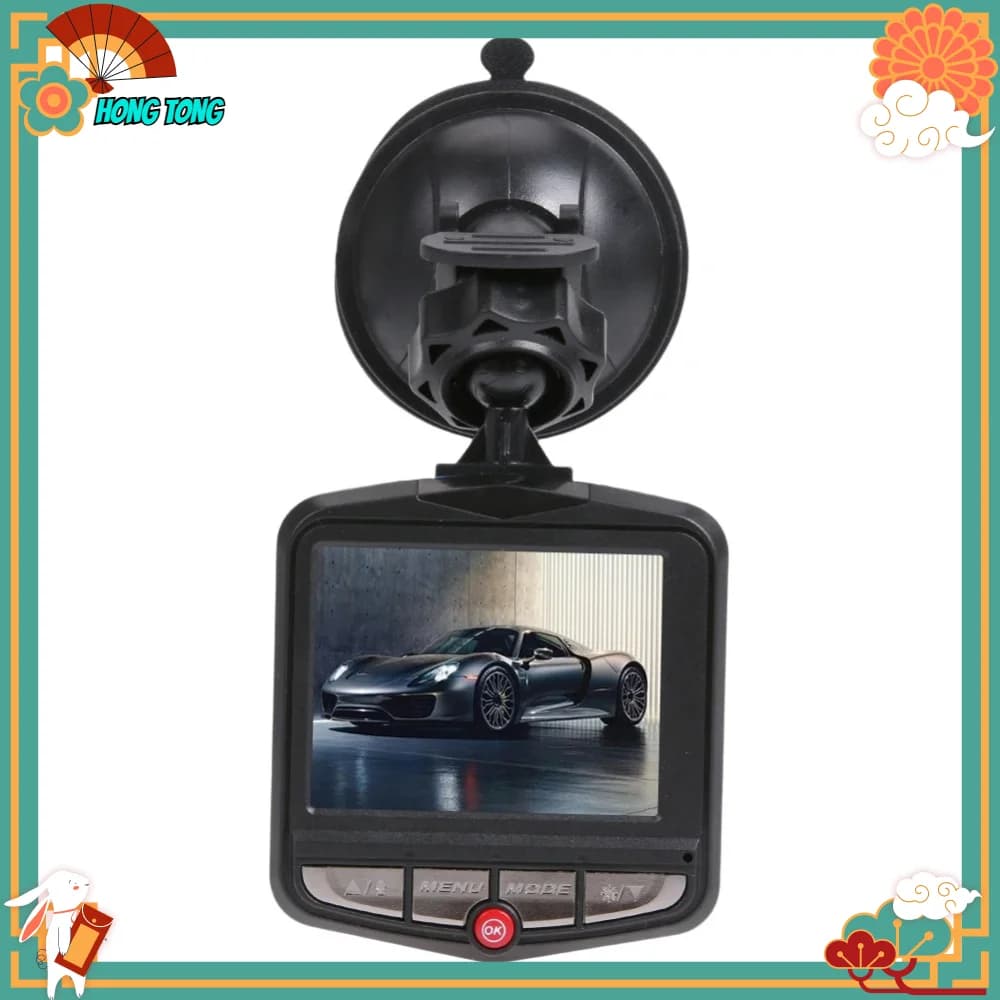 HONG TONG Dash Cam HD 1080P Registratore Video per Veicoli con Visione Notturna, Schermo LCD da 2,4 Pollici, Sensore G e Registrazione Ciclica