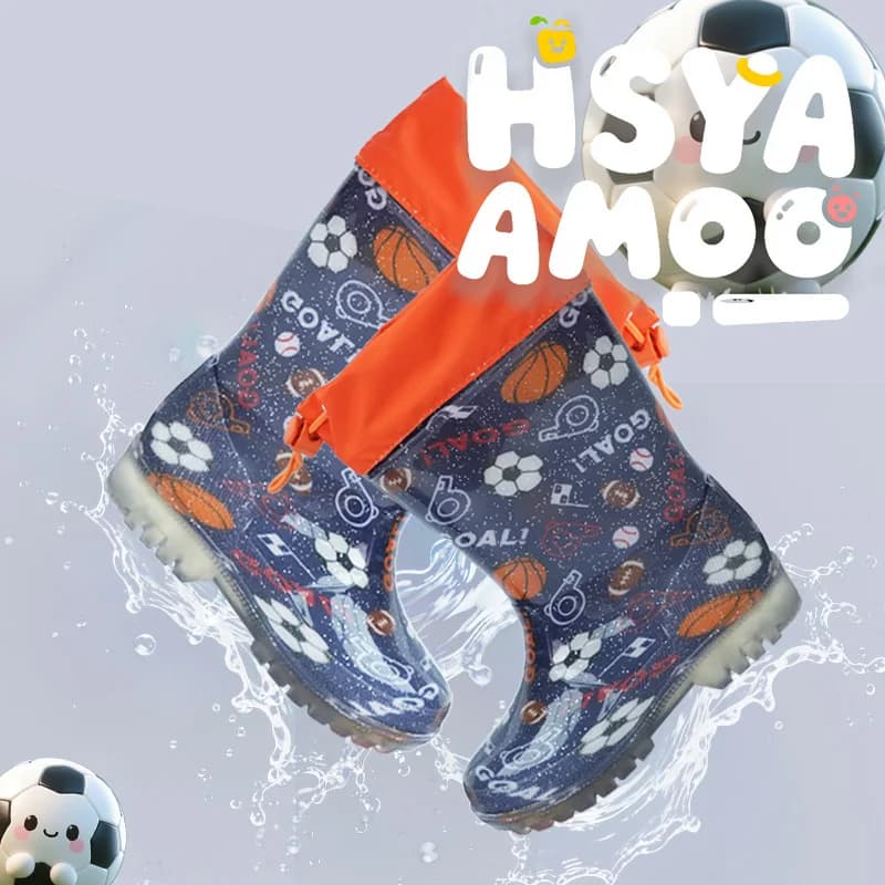 Modello a razzo per bambini Stivali da pioggia in PVC lucido antiscivolo impermeabili per esterni con design a doppia orecchio per un facile trasporto, resistenti all'usura,