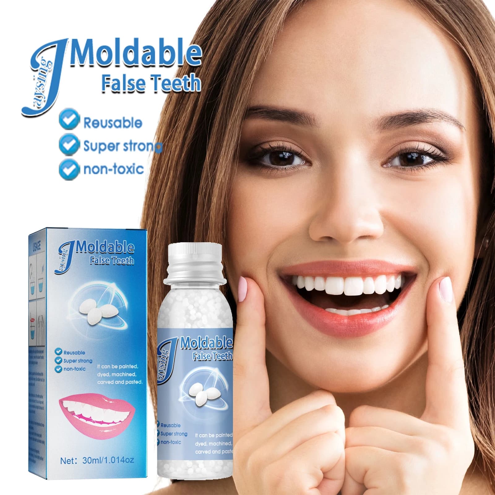 Denti Finti in Resina Modellabile per Feste, Decorazione Temporanea Fai-da-Te, Modello per Giochi di Ruolo, Dente Finto in Argilla per Halloween