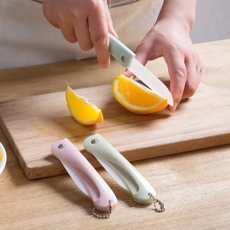Coltello da frutta pieghevole Coltello in ceramica portatile Pelapatate domestico Chopper da cucina Coltello multifunzionale Utensile da cucina