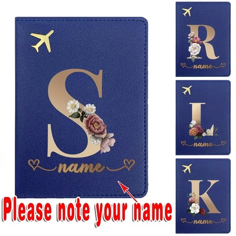 Custom Passport Holder & Wallet - Name/Initials/Date Print, High Quality Travel Organizer with Card Case & Ticket Storage