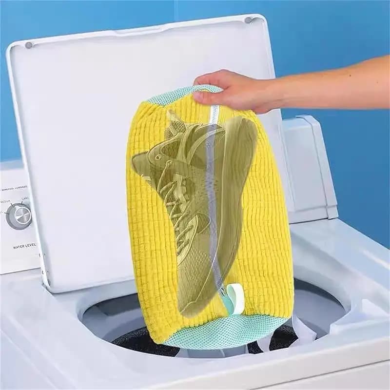 Padded Zipper Shoe Washing Bag Reusable Sneaker Laundry Protector Clean Storage Mesh Bag