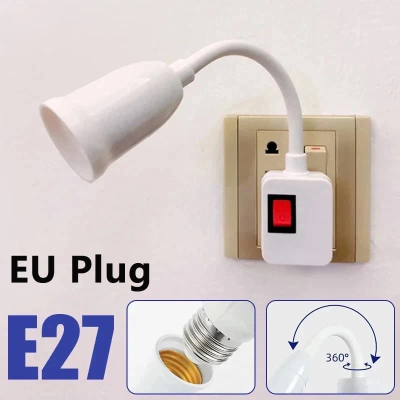 E27 direct attachment lamp with swivel head E27 with switch LED table lamp with European plug Steering lever with stainless steel tube